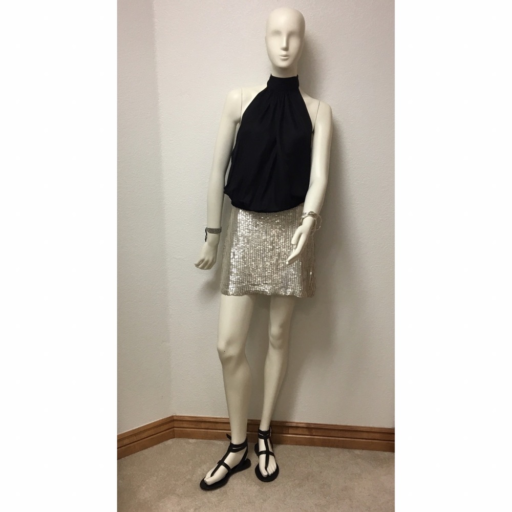 MLV Platinum Sequin Mini Skirt